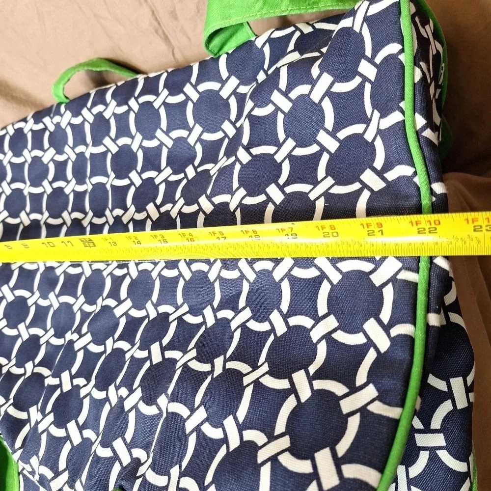 Ame & LuLu Weekender XL Duffle Green Blue White Extra‎ Large Travel Tote Beach